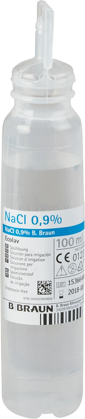 NaCl 0,9% Spüllösung Karton 20 x 100 ml Flaschen Ecolav
