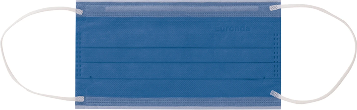 Monoart® Mundschutz Pro 4 Perfect Fit Box 50 Stück mit Gummizug, capriblau