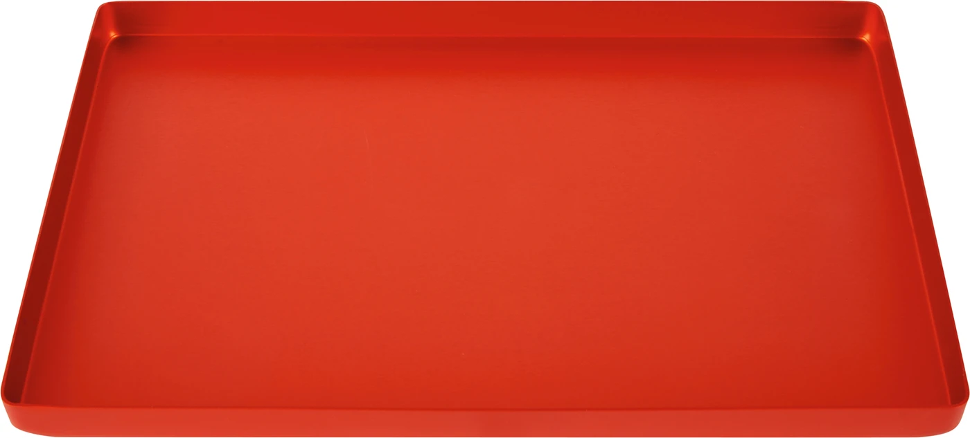 Alu-Tray Stück rot, ohne Perforierung