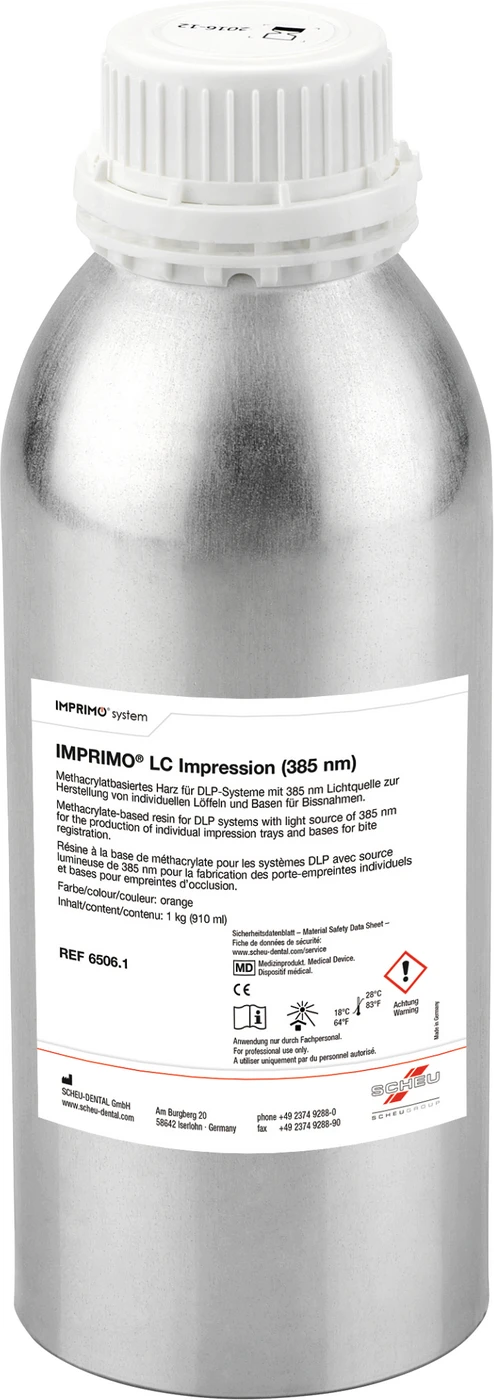 IMPRIMO® LC Impression Flasche 1 kg 385 nm, neonorange