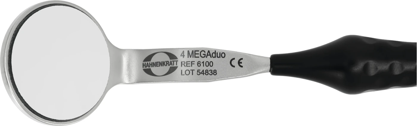 MEGAduo Mundspiegel Packung 6 Stück MEGAduo FS Rhodium doppelseitig Nr. 4 plan Ø 22 mm MEGAduo Mundspiegel Packung 6 Stück MEGAduo FS Rhodium doppelseitig Nr. 4 plan Ø 22 mm
