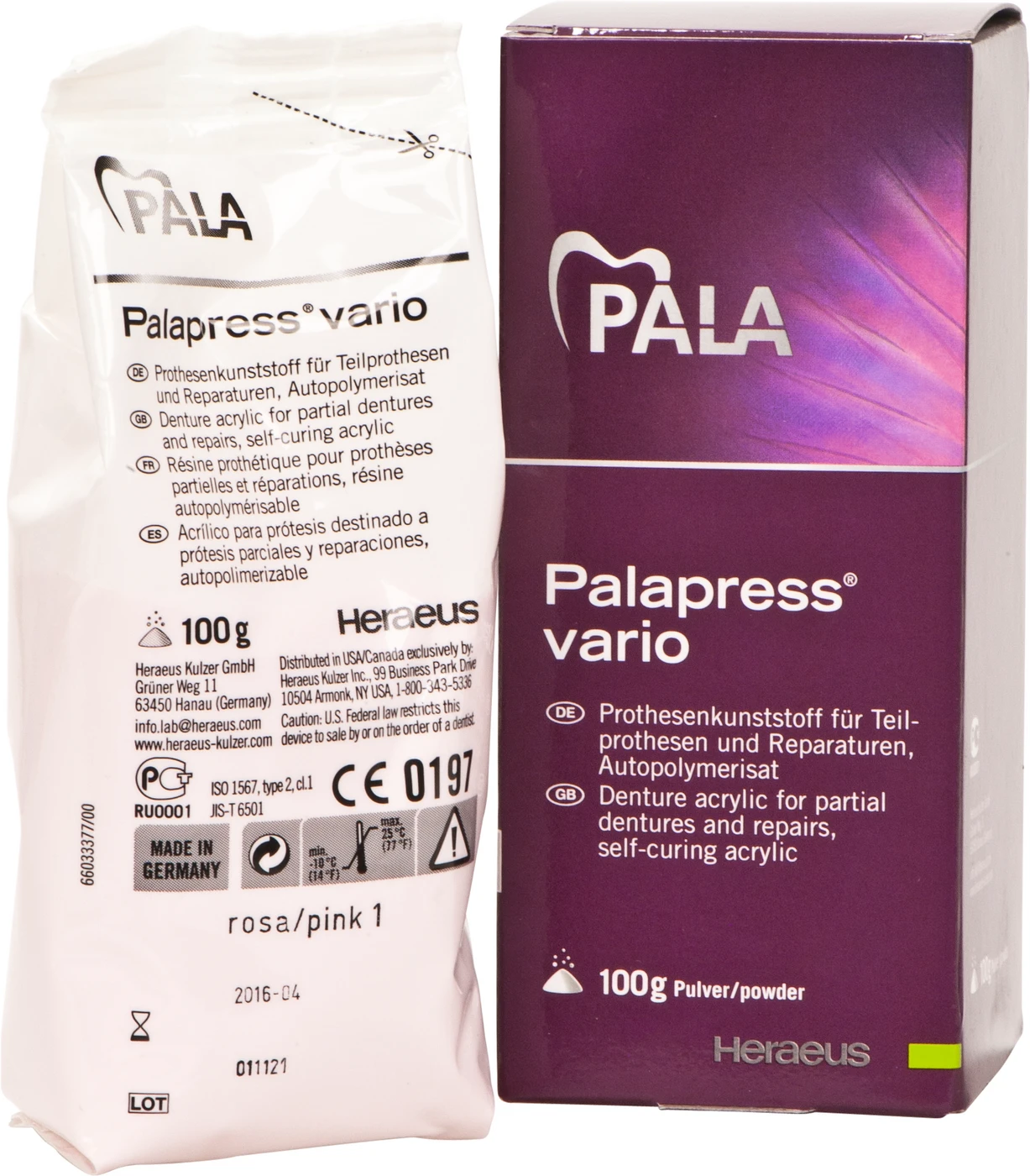 Palapress® vario Beutel 100 g Pulver rosa