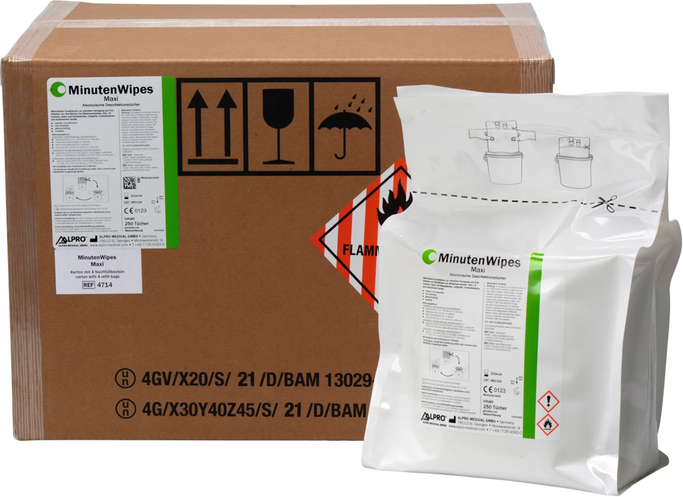 MinutenWipes Maxi Karton 4 Beutel x 250 Tücher