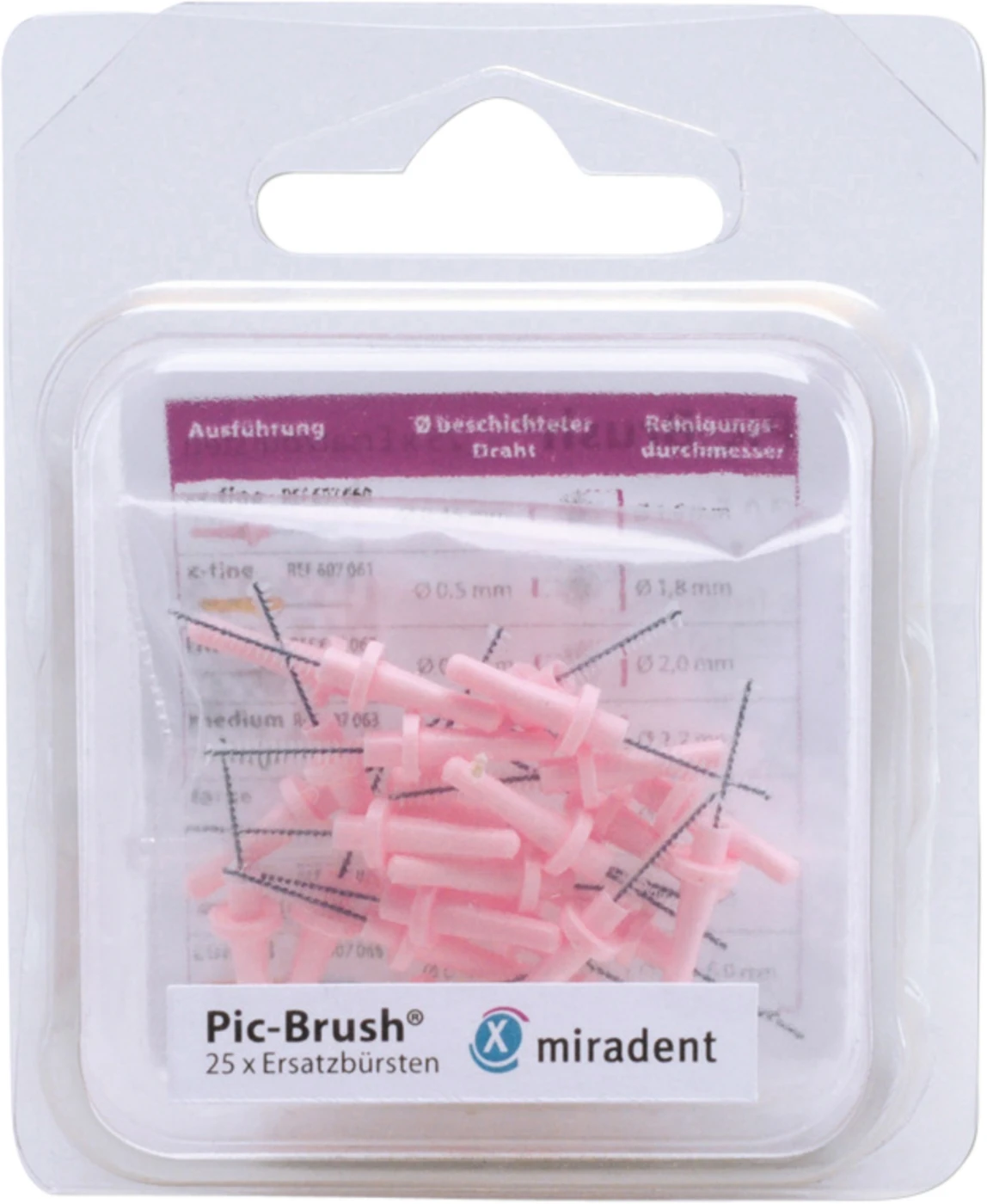 Pic-Brush® Ersatzbürsten Packung 25 Stück, pink, xx-fein Ø 1,6 mm