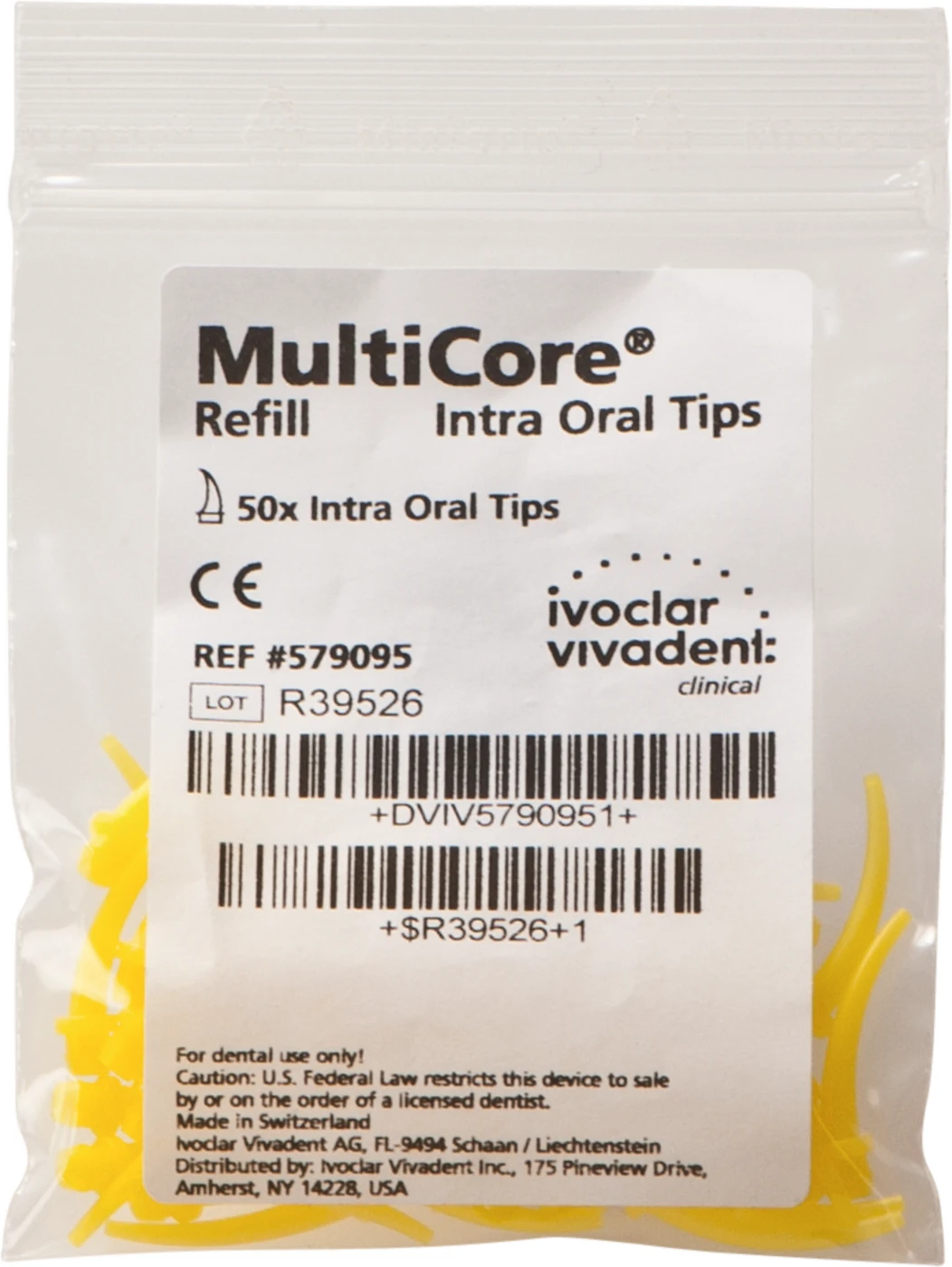 MultiCore® Flow Tips Nachfüllpackung 50 Intra Oral Tips gelb