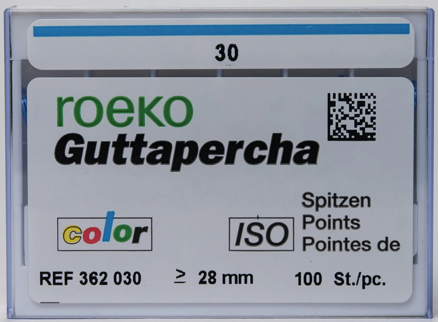 Guttapercha ISO color Packung 100 Stück ISO 030
