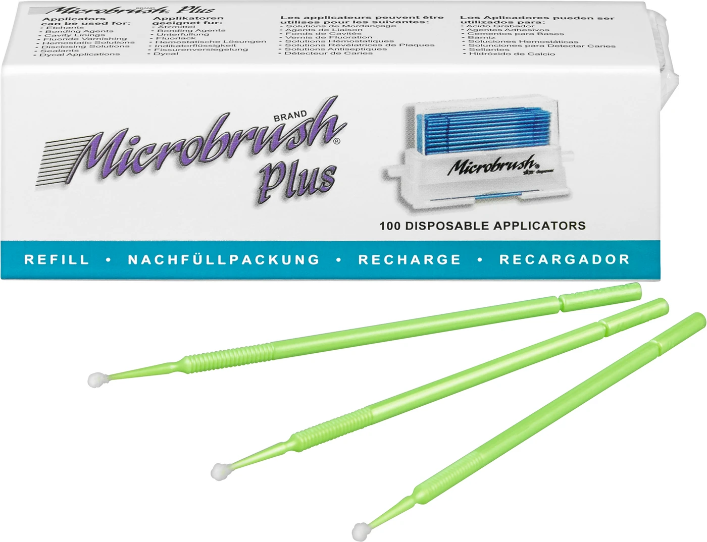 Microbrush® Applikatoren Plus Serie Packung 100 Stück grün, regulär 2 mm