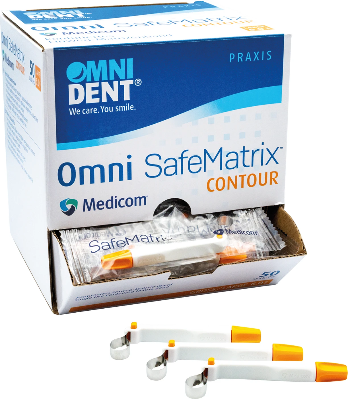 Omni Safematrix™ Contour Packung 50 Stück orange, groß, 6 mm