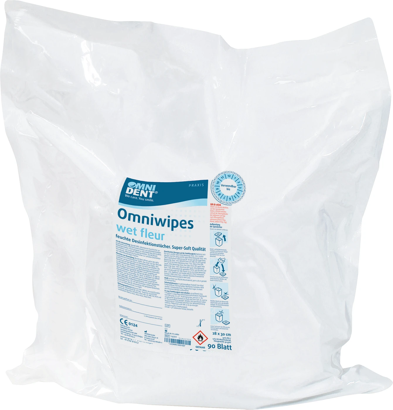 Omniwipes wet fleur Packung 90 Stück fleur, 28 x 30 cm