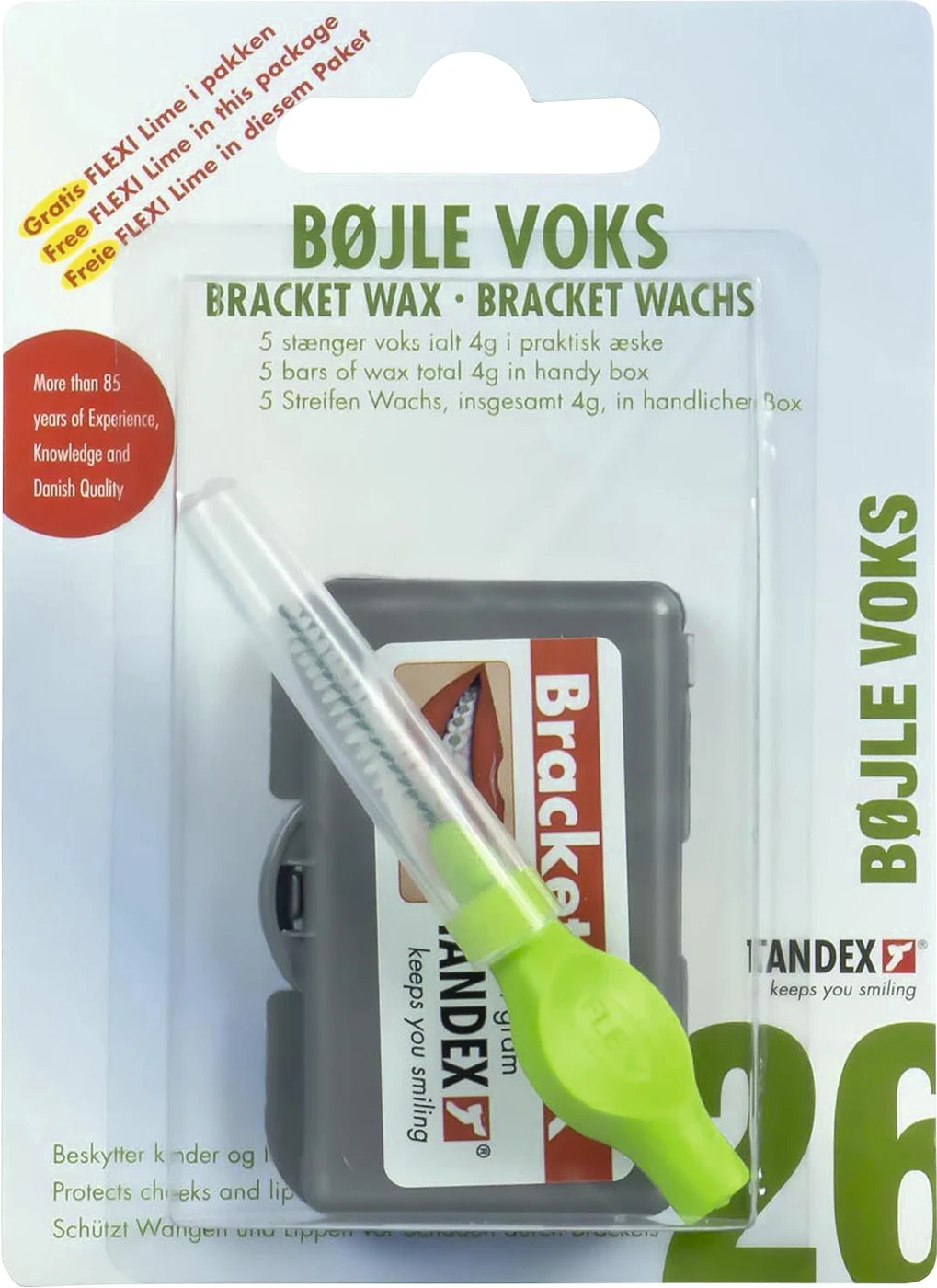 TANDEX BRACKET WAX Box Kit 4 g Wachs, 1 Interdentalbürste