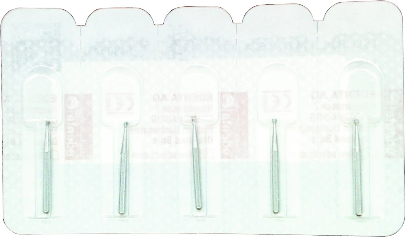 Omni Diamanten 805 Packung 5 Stück Standard, FG, Figur 012 umgekehrter Kegel, 1 mm, ISO 010