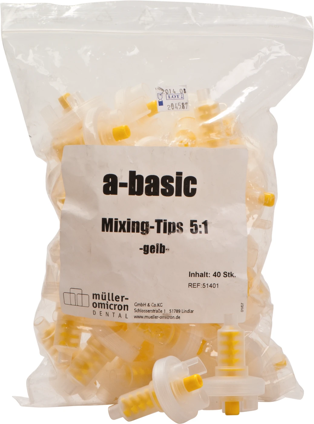 Müller-Omicron Mischkanülen gelb 5:1 Packung 40 Stück gelb, 5:1