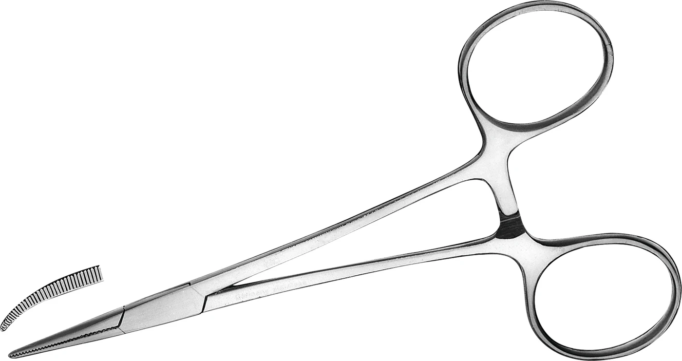 Arterienklemme nach Halstead-Mosquito Stück 1894A/12.5, 12,5 cm, gebogen