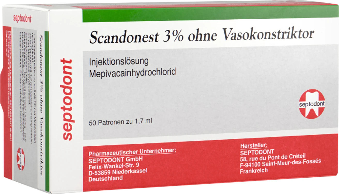 Scandonest 3% o.V. Packung 50 x 1,7 ml Zylinderampulle