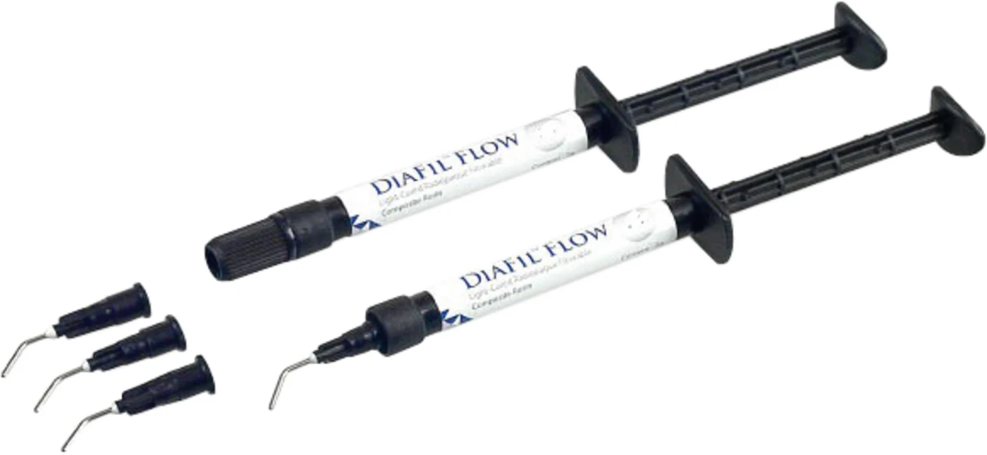 DIAFIL™ FLOW Hybrid Packung 2 g Spritze A1, 10 Einmalnadeltips DIAFIL™ FLOW Hybrid Packung 2 g Spritze A1, 10 Einmalnadeltips