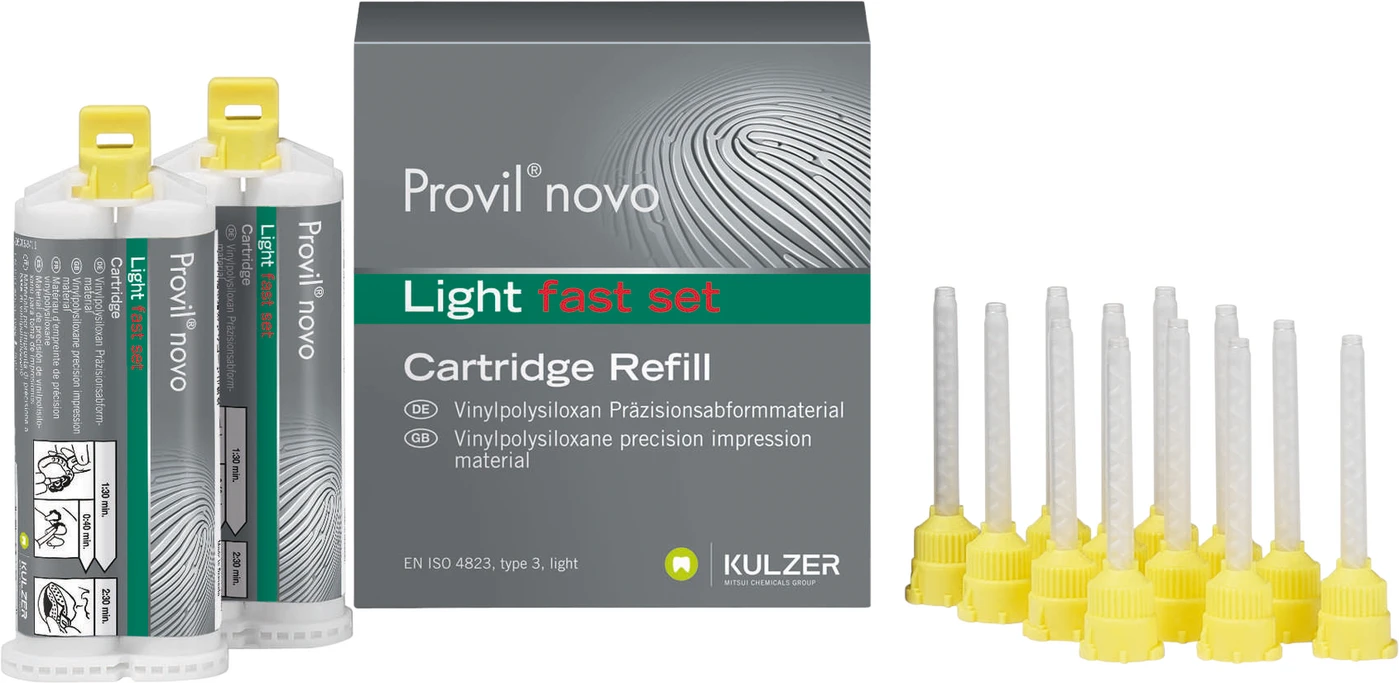 Provil® novo Light Packung 2 x 50 ml Doppelkartusche fast, 12 Mixing Tips