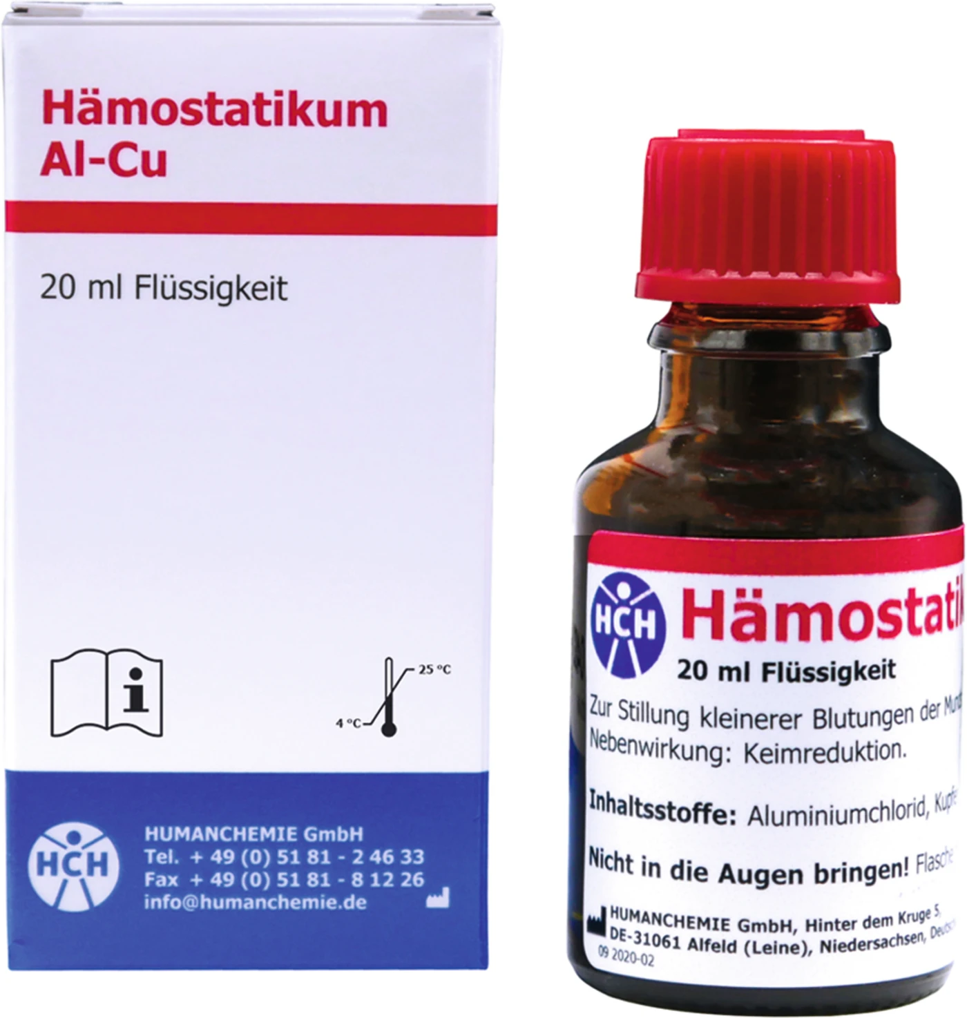 Hämostatikum Al-Cu Flasche 20 ml Flüssigkeit mit Tropfeinsatz