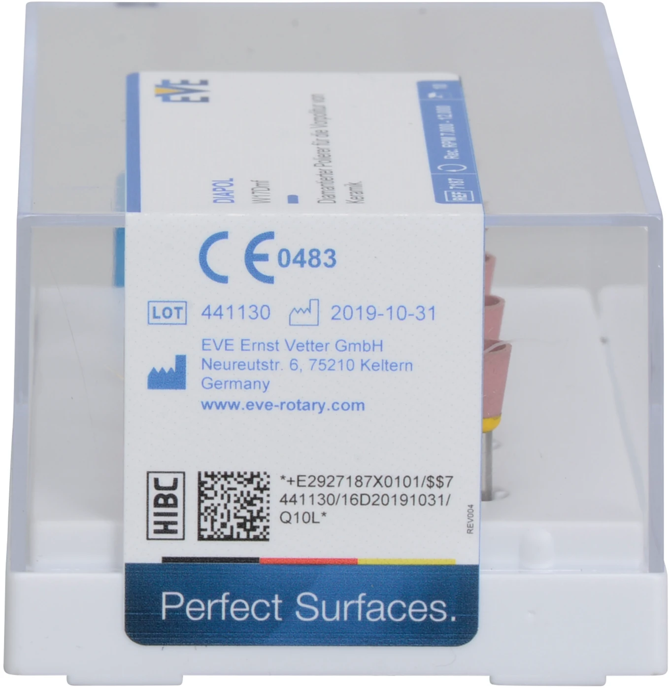 EVE DIAPOL® Packung 10 Stück rosa mittel, RA, Figur Kelch, 6 x 7,5 mm