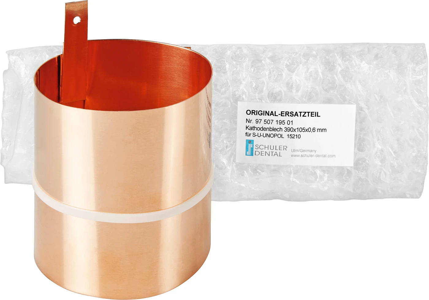 S-U-Unopol Kathodenblech Stück Kupfer, (H x B x S) 390 x 105 x 0,6 mm