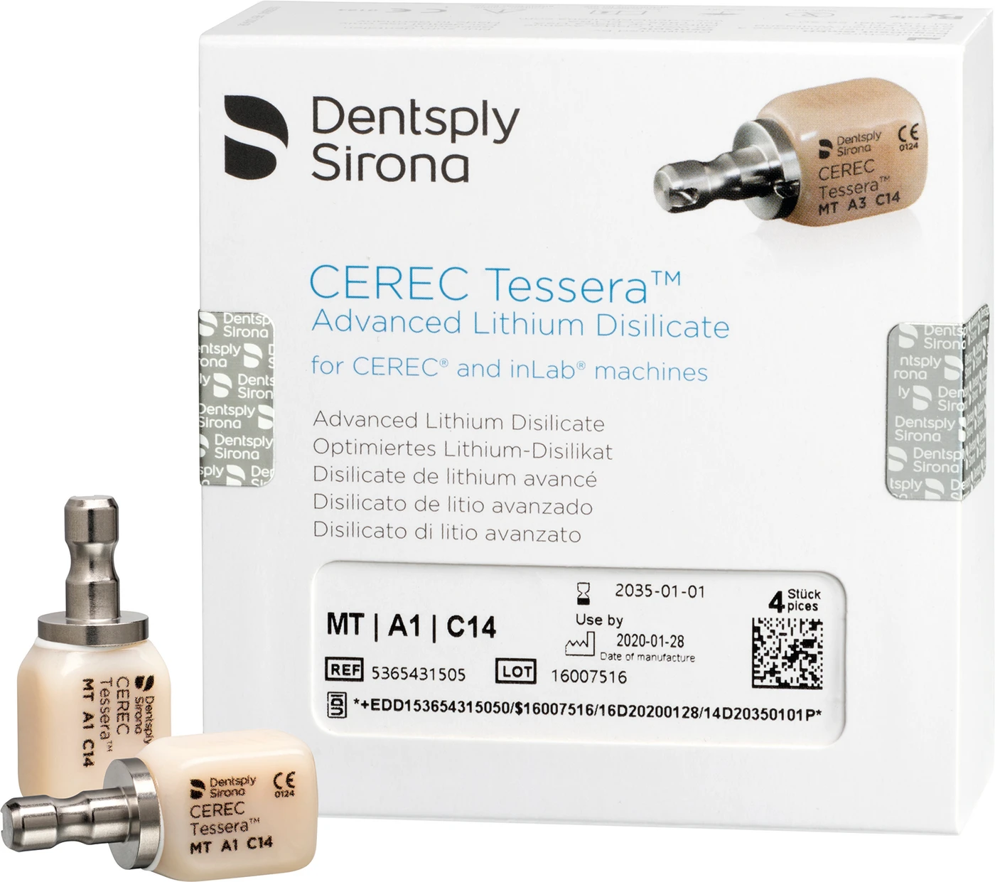 CEREC Tessera™ Nachfüllpackung 4 Stück Größe C14, A1 MT