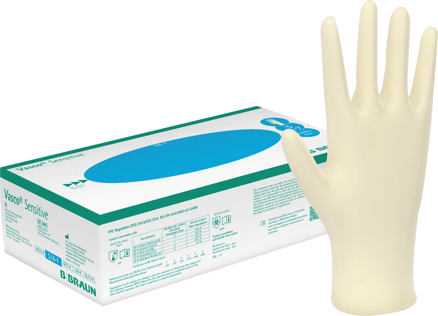 Vasco® Sensitive Packung 100 Stück puderfrei, weiß, L