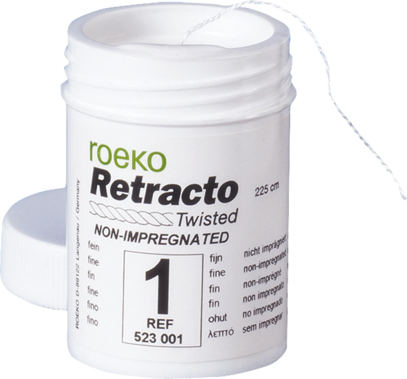 roeko Retracto, gedreht Packung 225 cm Retraktionsfaden nicht imprägniert fein