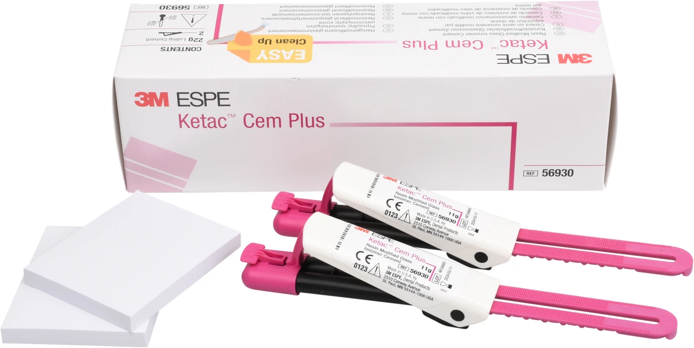 Ketac™ Cem Plus Packung 2 x 11 g Clicker, 1 Anmischblock