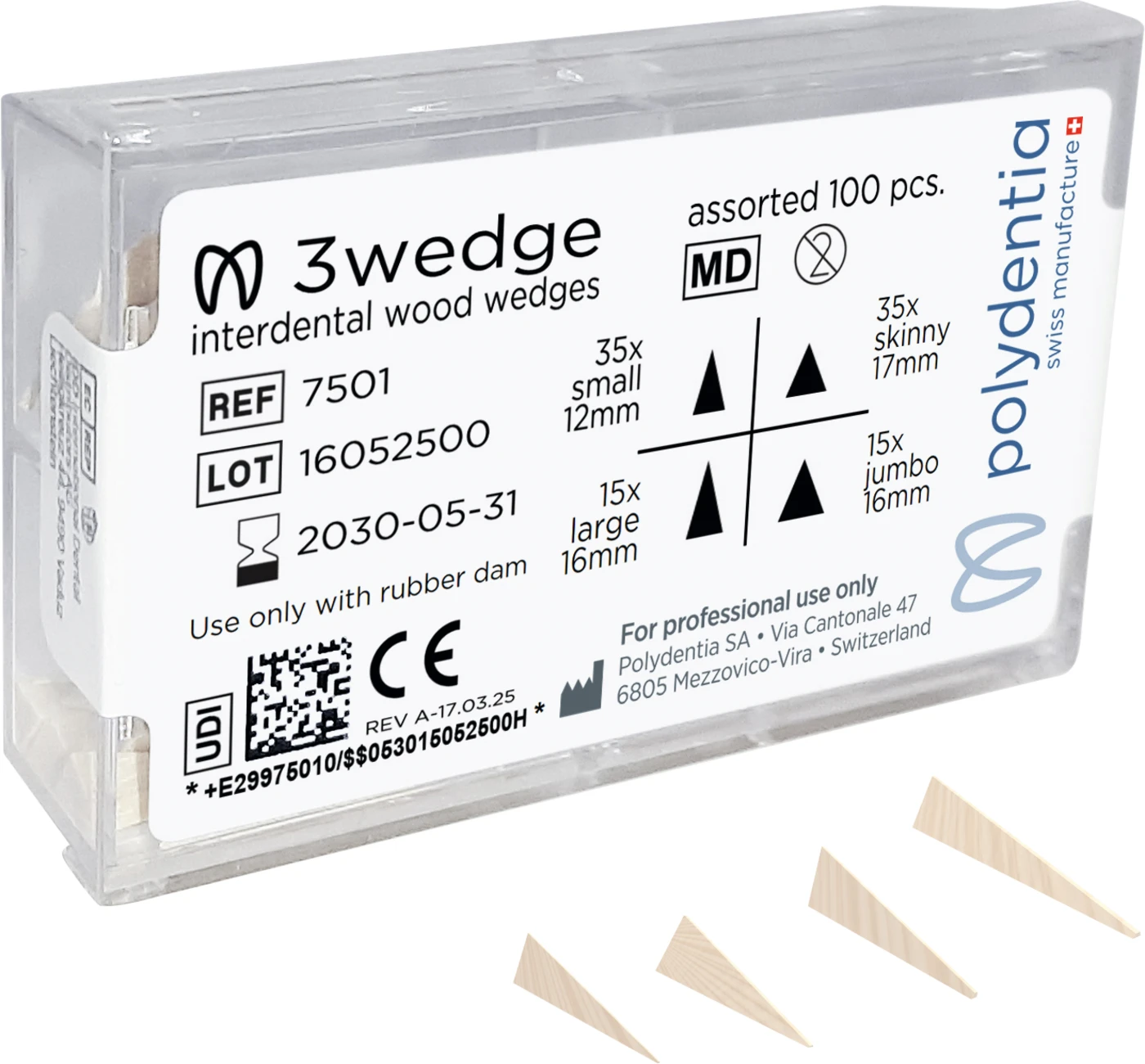 3wedge Interdentalkeile Packung 100 Stück aus Holz sortiert