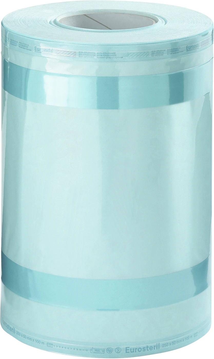 Eurosteril Pro Sterilisationsfolie Rolle 100 m, 250 x 50 mm, mit Seitenfalte
