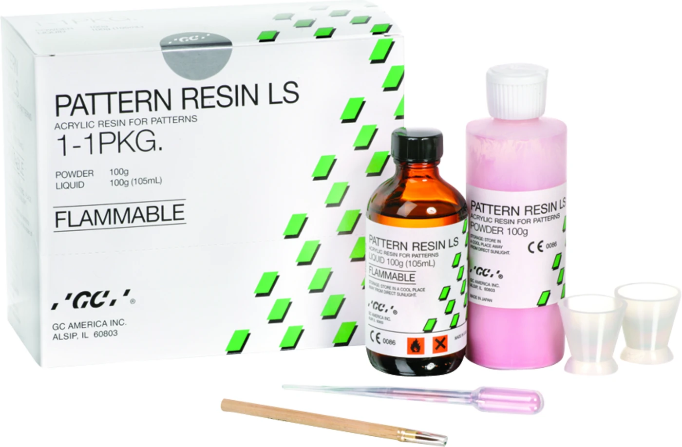 PATTERN RESIN LS Packung 100 g Pulver, 105 ml Flüssigkeit, 2 Anmischbecher, 1 Pinsel No. 4, 1 Pipette