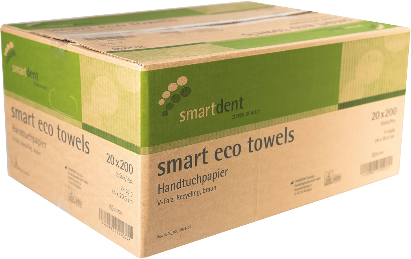 smart eco towels Packung 4.000 Papiertücher 2-lagig, braun