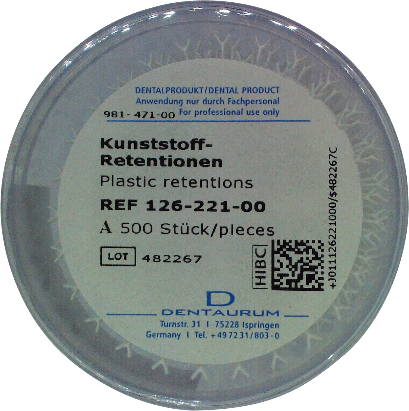 Kunststoff-Retentionen Packung 500 Ypsilon gelb