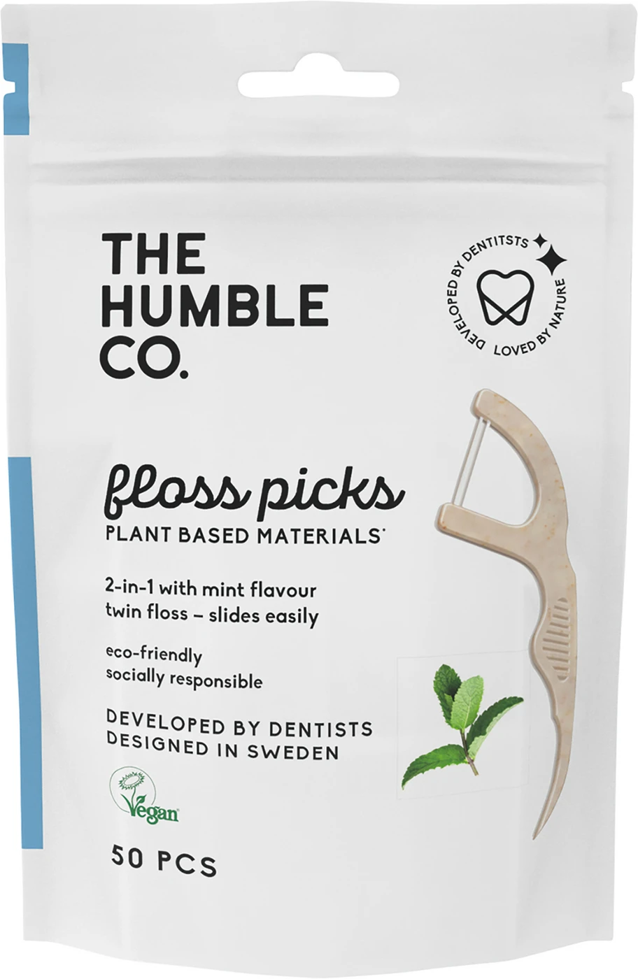 Humble Floss Picks Beutel 50 Stück mint Humble Floss Picks Beutel 50 Stück mint