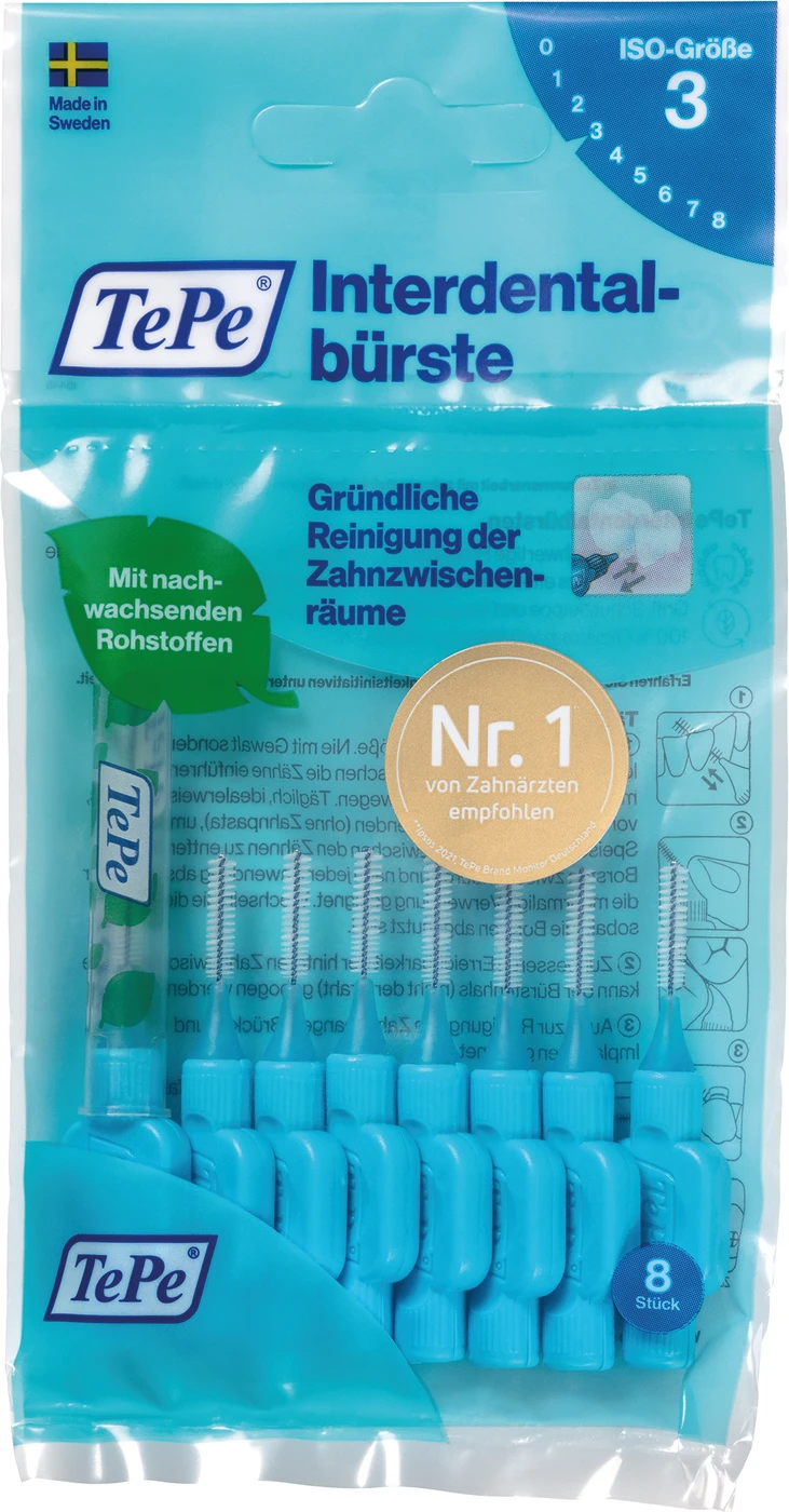 TePe® Interdentalbürsten Original Packung 8 Stück blau, Ø 0,6 mm