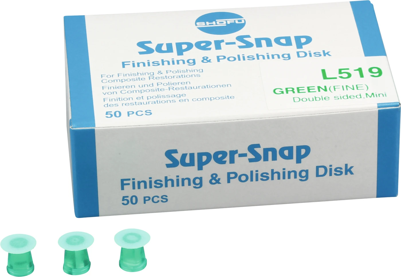 Super-Snap® Nachfüllpackung 50 Scheiben, grün, Körnung fein, mini