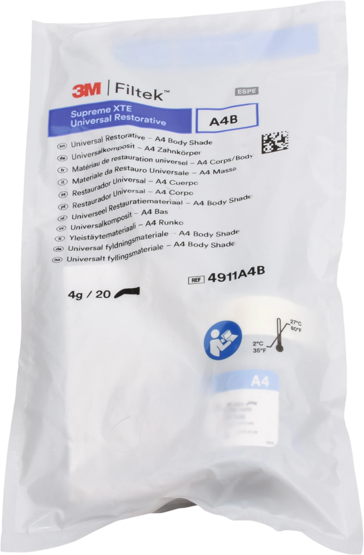 Filtek™ Supreme XTE Universal Packung 20 x 0,2 g Kapsel body A4