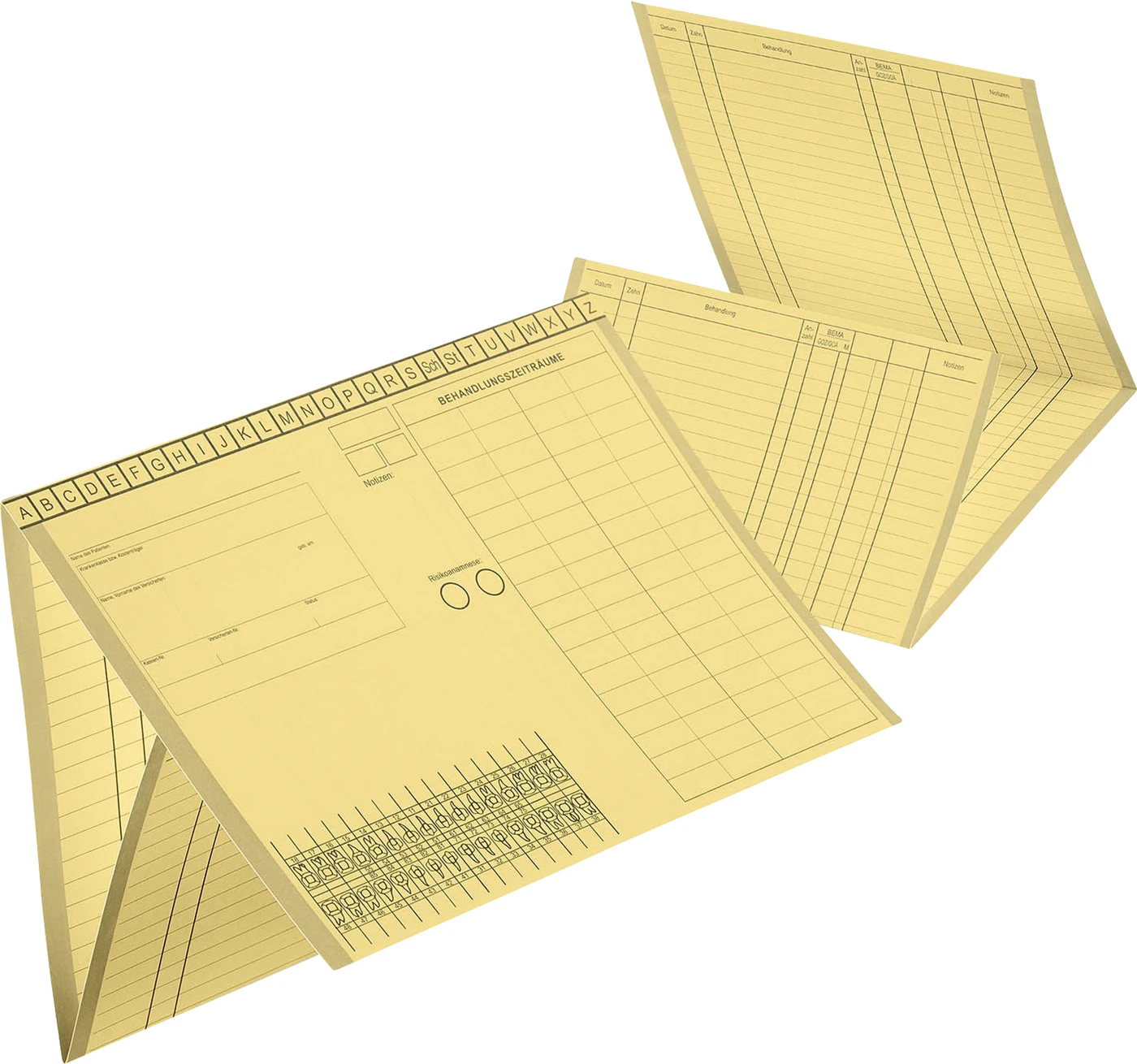 Kartei-Faltmappe A5 Dental & Medico Packung 100 Stück Dental, gelb