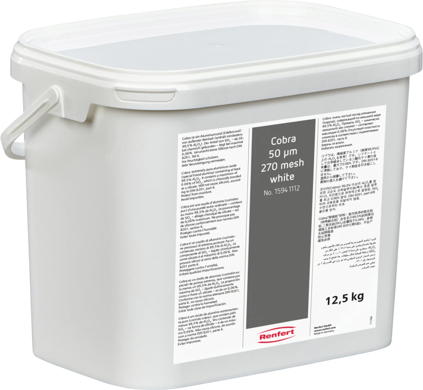 Cobra Aluoxid Eimer 12,5 kg 50 µm