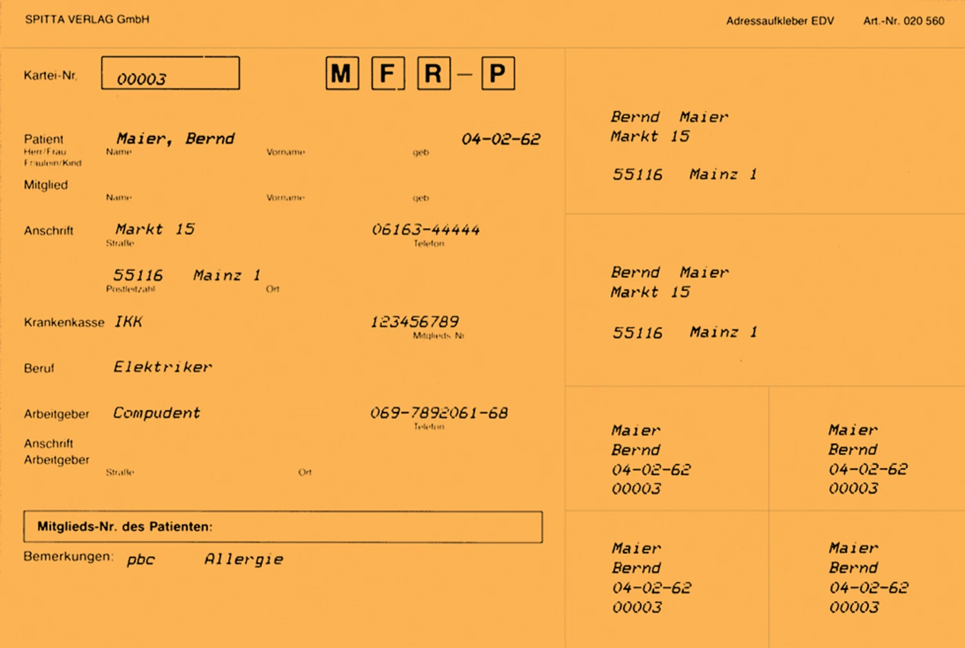 Adressaufkleber DIN A5 Packung 100 Stück orang