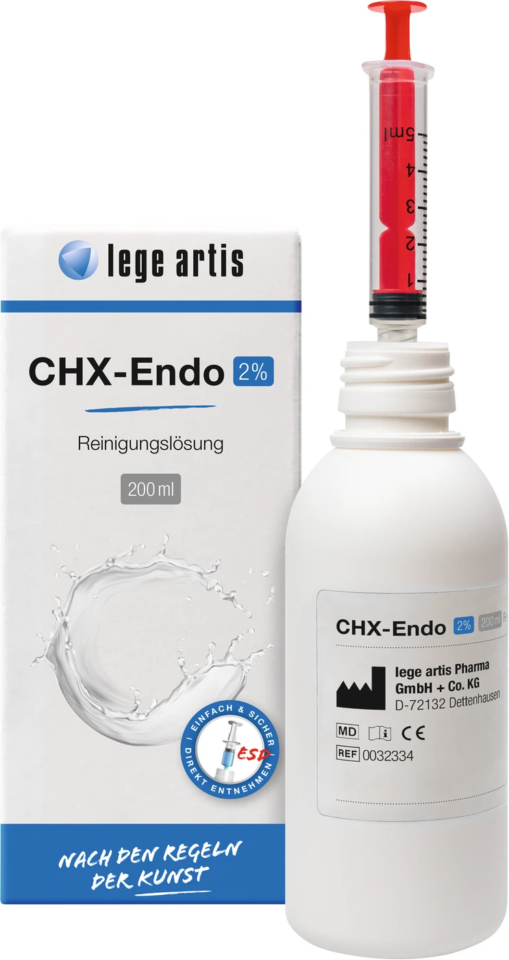 CHX-Endo 2% Flasche 200 ml Reinigungslösung mit ESD-Entnahmesystem