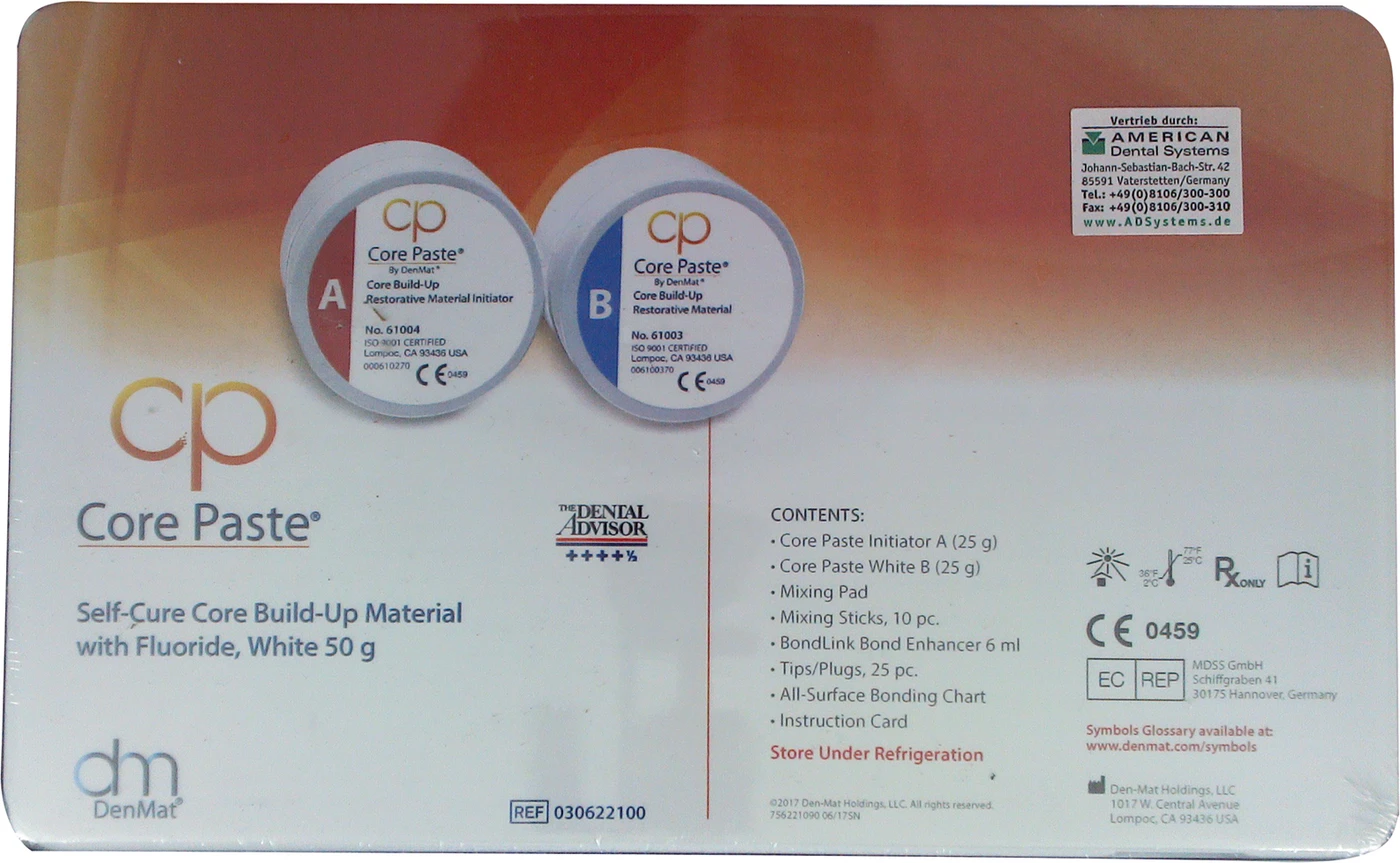 Core Paste Kit 2 x 25 g Dose mit Fluorid weiß, Zubehör