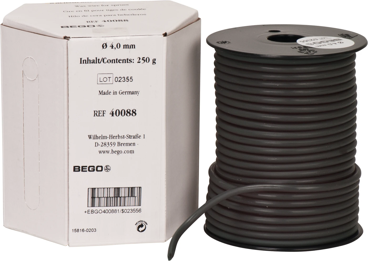 Wachsdraht Rolle 250 g grün, Länge 21 m, Ø 4 mm