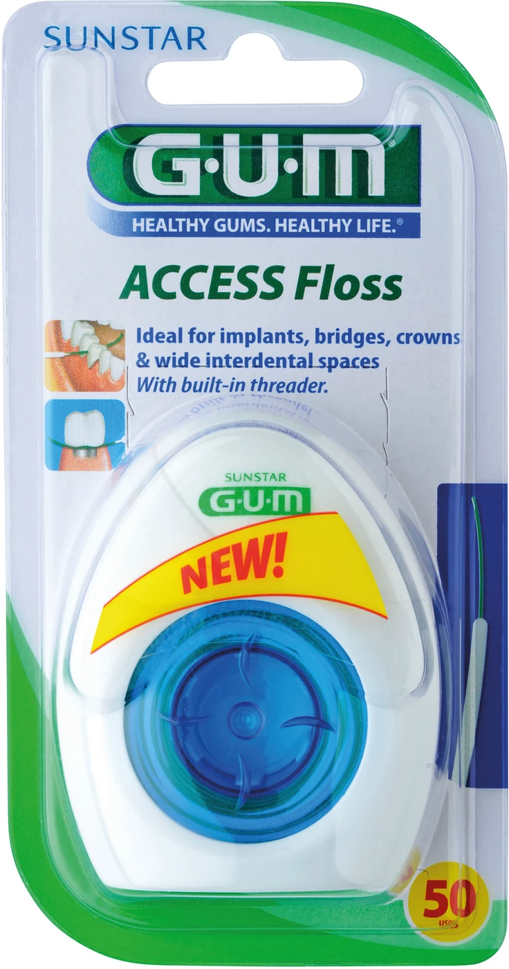 GUM® ACCESS FLOSS Box 50 Stück mit Einfädelungsspitze