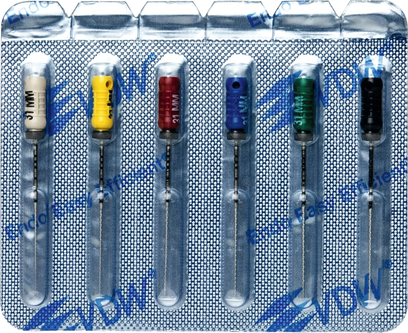 STERILE Hedstroem Feilen Sortiment 6 Stück 31 mm ISO 015-040