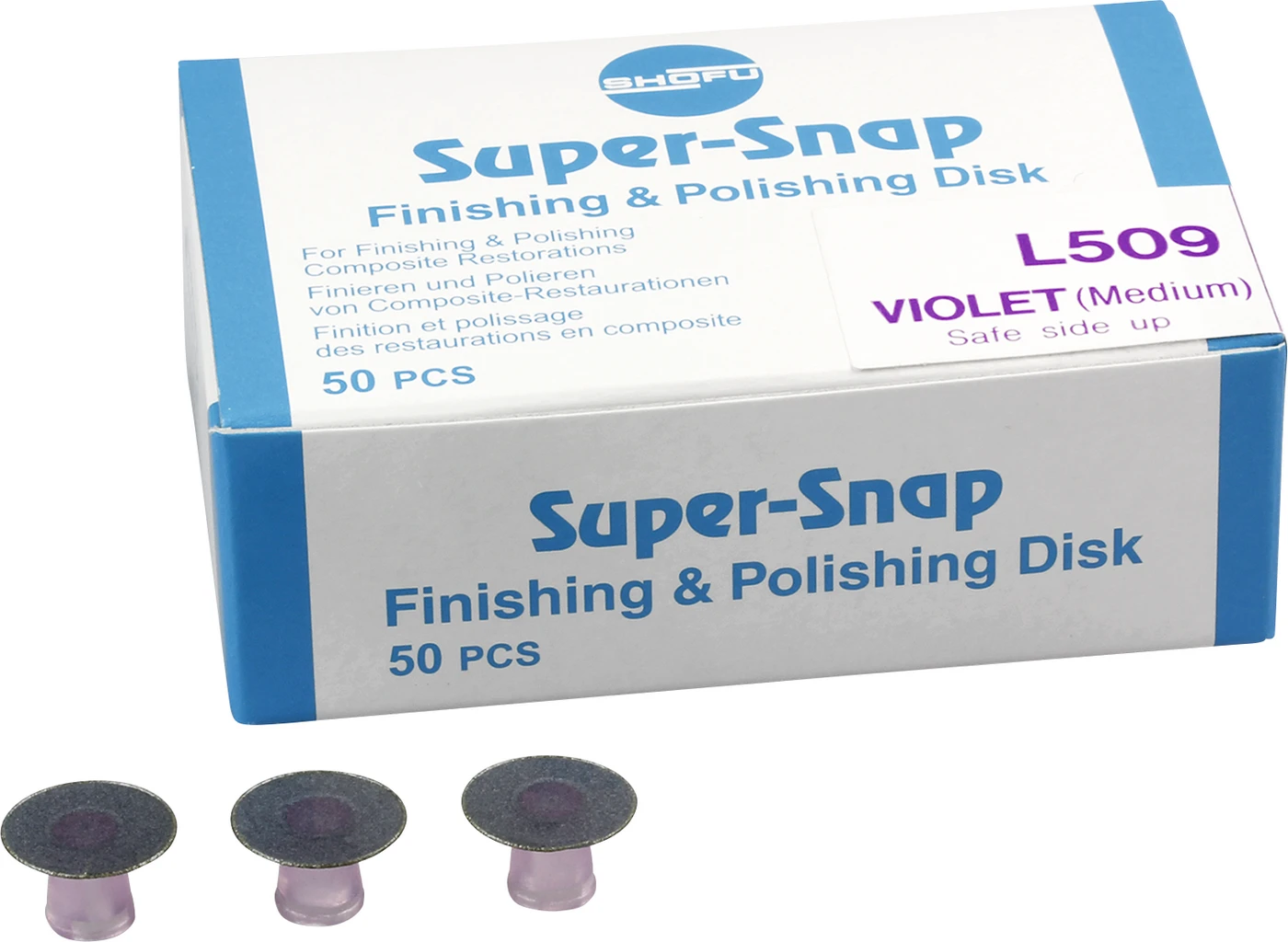Super-Snap® Nachfüllpackung 50 Scheiben, violett, Körnung mittel, Beschichtung schaftseitig, standard