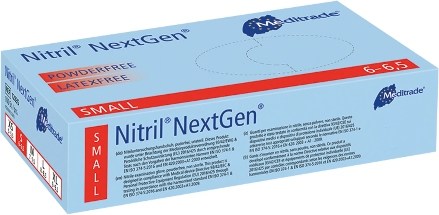 Nitril® NextGen® Packung 100 Stück puderfrei, hell-blau, S