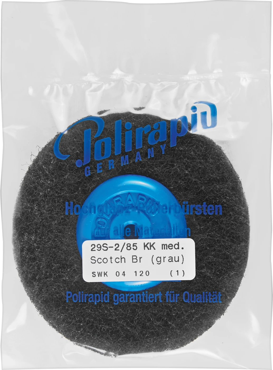 3M Scotch-Brite™ Schwabbel Stück mit Kunststoffkern, 2 Scheiben 3M Scotch-Brite grau mittel, Ø 85 mm