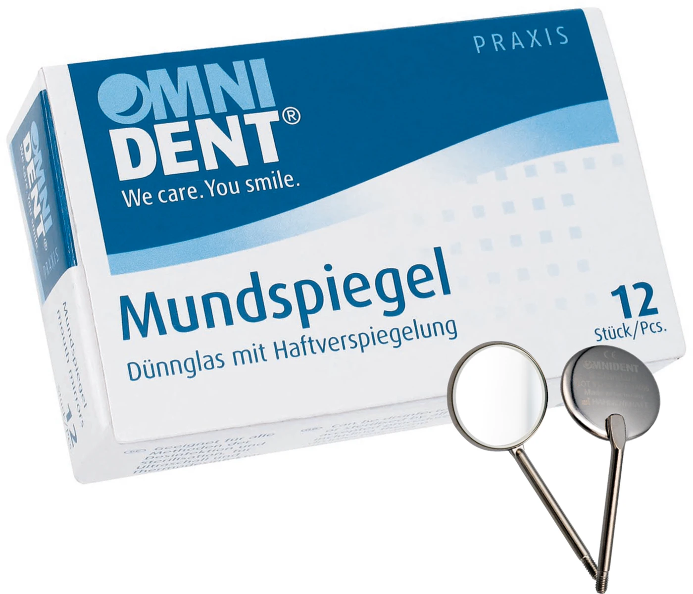 Mundspiegel Packung 12 Stück Rhodium Nr. 4 plan 22 mm