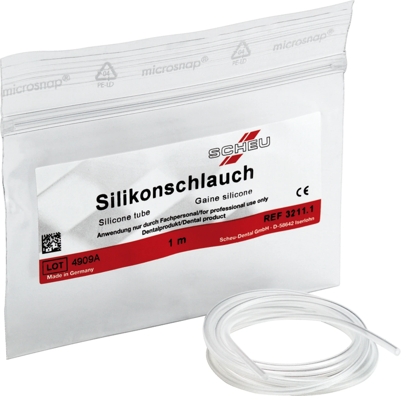 Silikonschlauch für Retainer Stück 1 m Silikonschlauch Ø innen 1 mm, Ø außen 2 mm