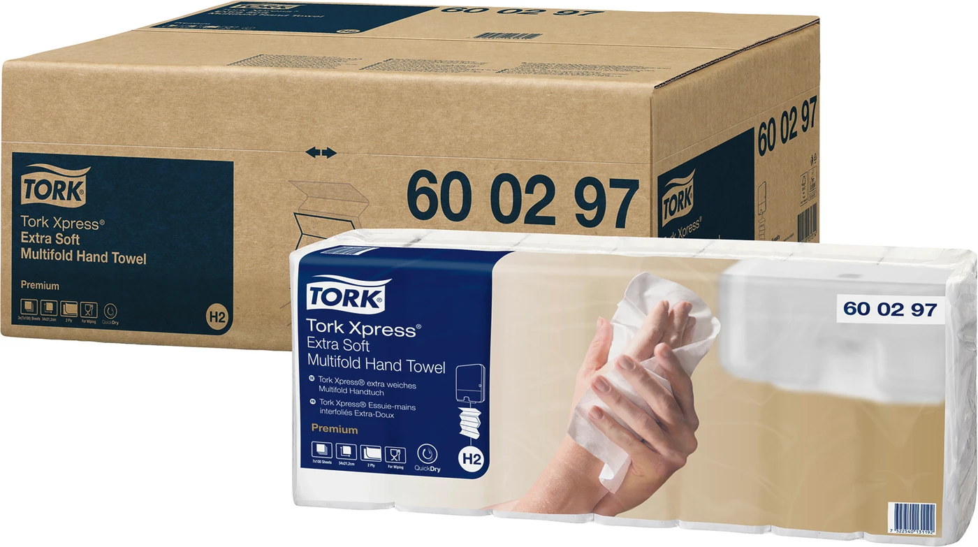 TORK® Xpress® extra weiche Multifold (Interfold) Handtücher H2 System Karton 3 x 7 x 100 Stück 21,2 x 34 cm